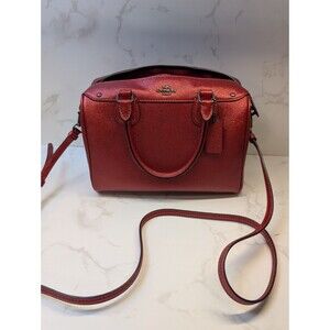 Coach Bennett Satchel / Crossbody — Red Pebbled Leather, Hangtag